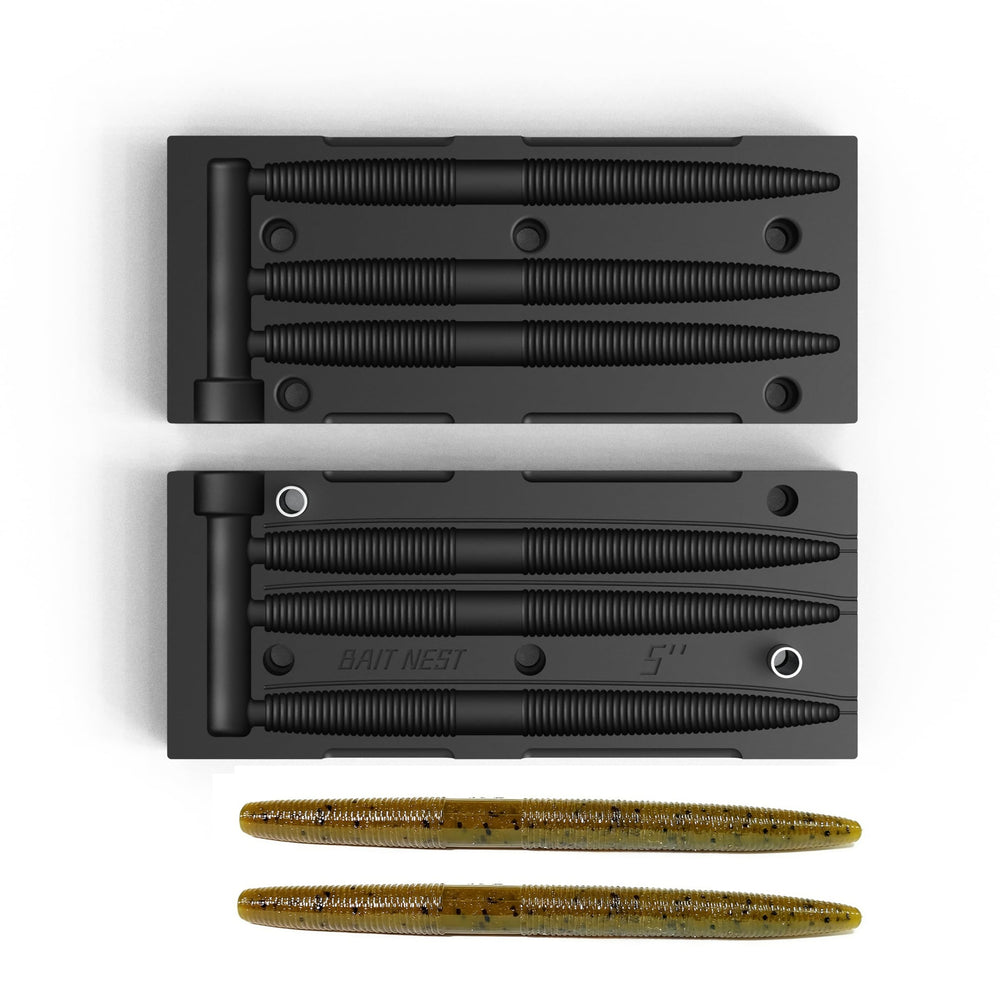 Generic Yama Stick Lure Mold 5in front view enables precise soft bait creation.