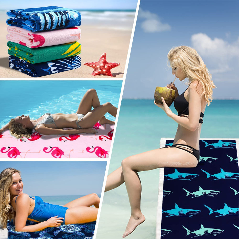 Genovega vivid print towel adds visual appeal to beach photos.