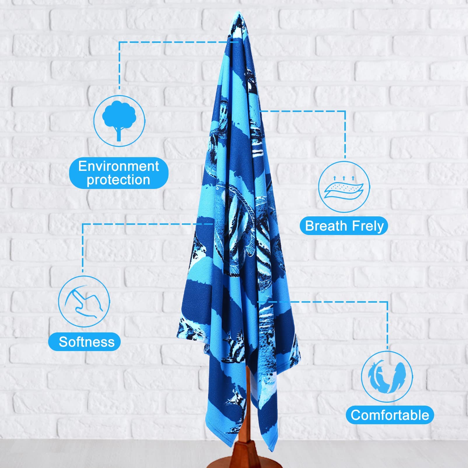 Genovega towel with hemmed edges emphasizes durability during repeated use.