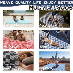 Genovega large picnic blanket spread on grass for a cozy outdoor picnic.