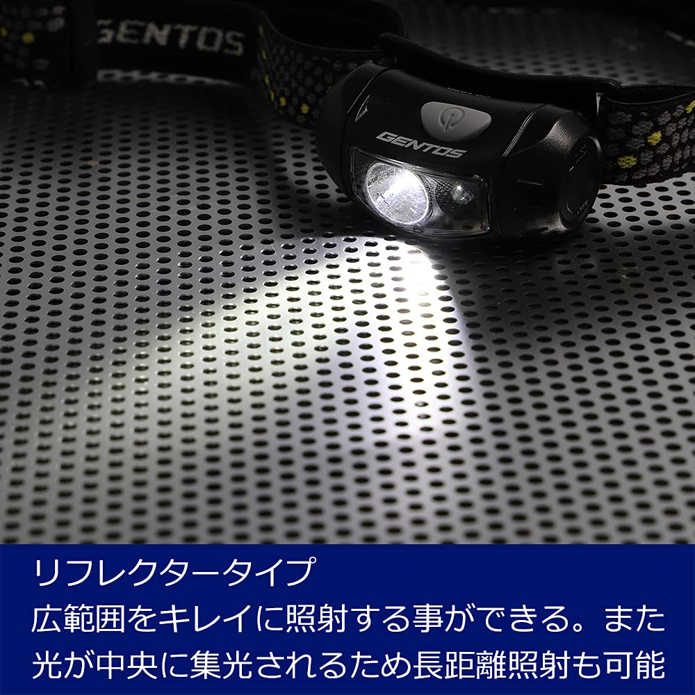 GENTOS LED Headlight IP64 dustproof design for rugged conditions.