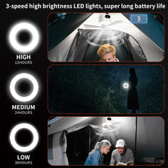 Geonfi 10040mAh battery powers hours of breeze and light.