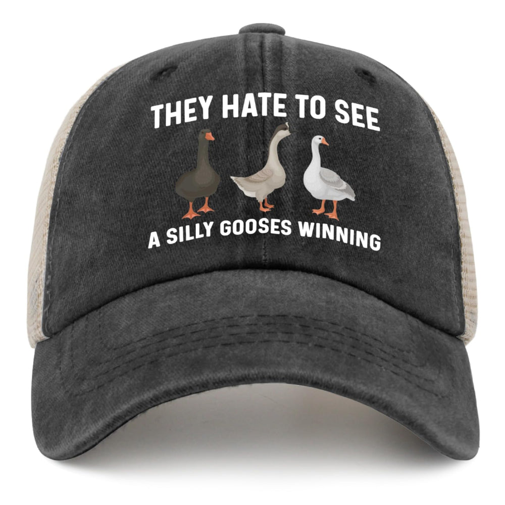 Georgeston they hate to see a silly gooses trucker hat in black for daily casual wear