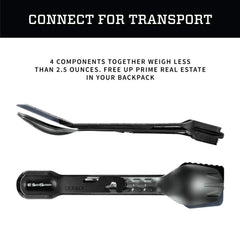 Gerber ComplEAT dual-sided spatula ideal for cooking and flipping on camp stove.