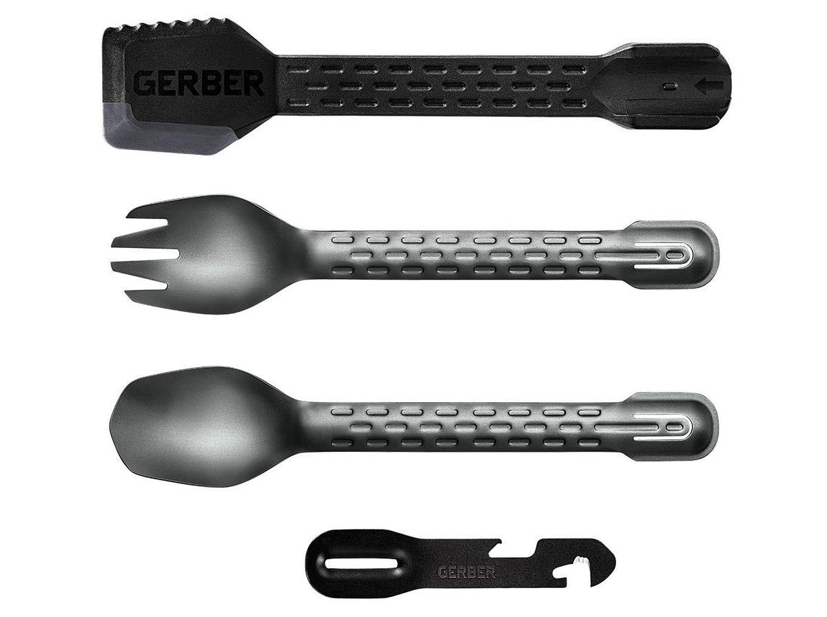 Gerber ComplEAT spoon shown for precise camp dining and quick bites.