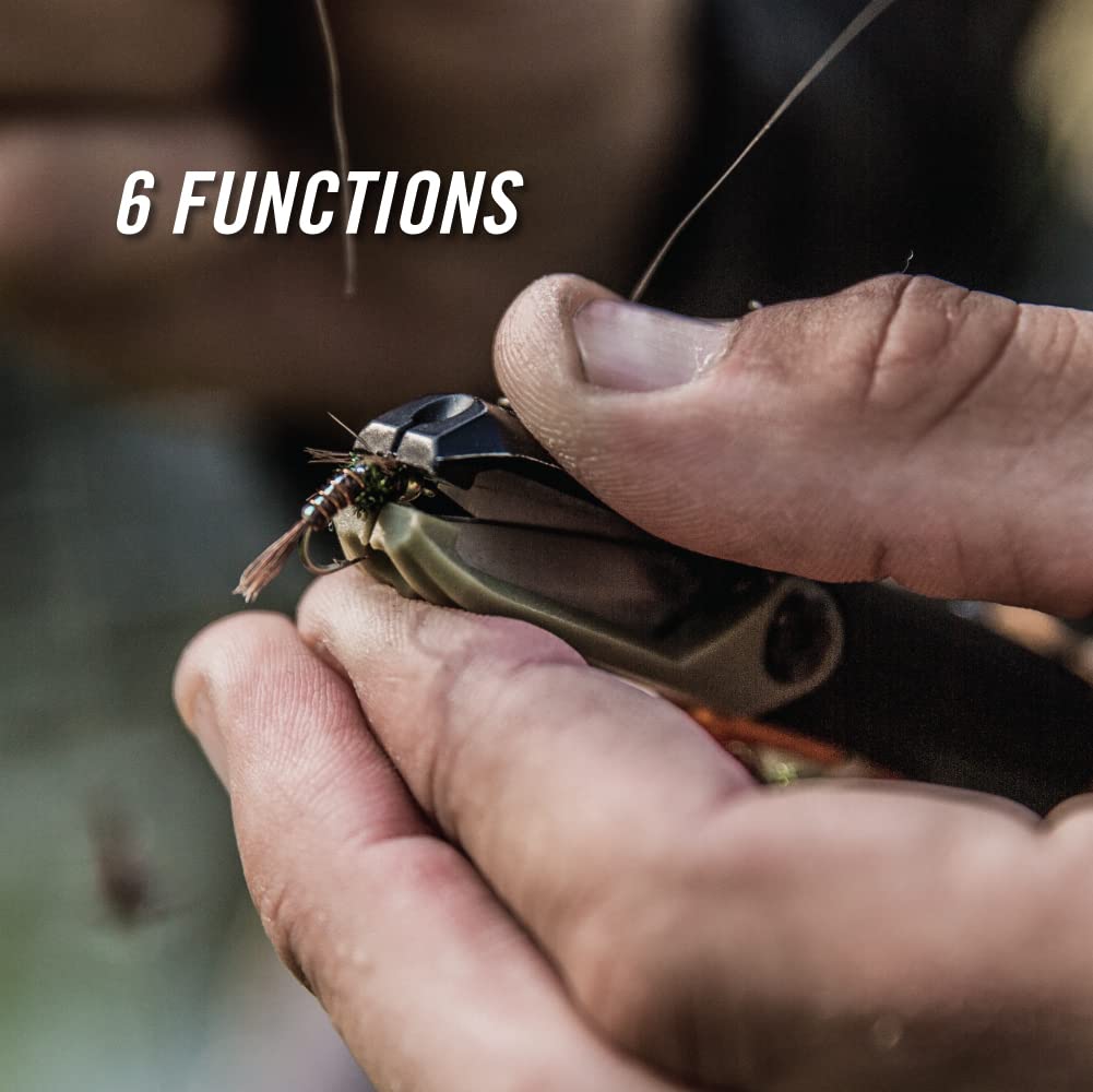 Gerber LineDriver dual-serrated scissors for clean line cuts on the water.