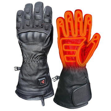 Gerbing 7V Hard Knuckle Gloves front view showing heating to fingertips.