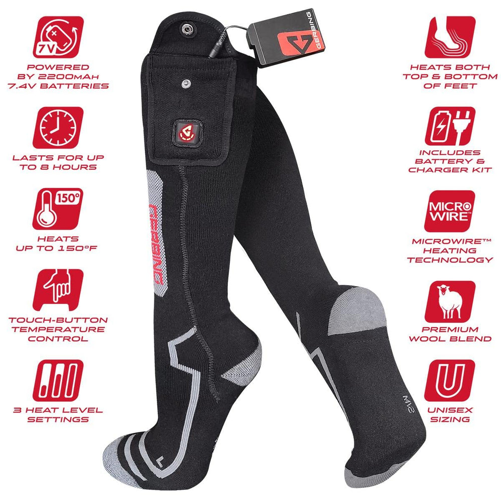 Gerbing 7V Ultimate Wool Heated Socks microwire heat image: even warmth across bottom and top of feet.