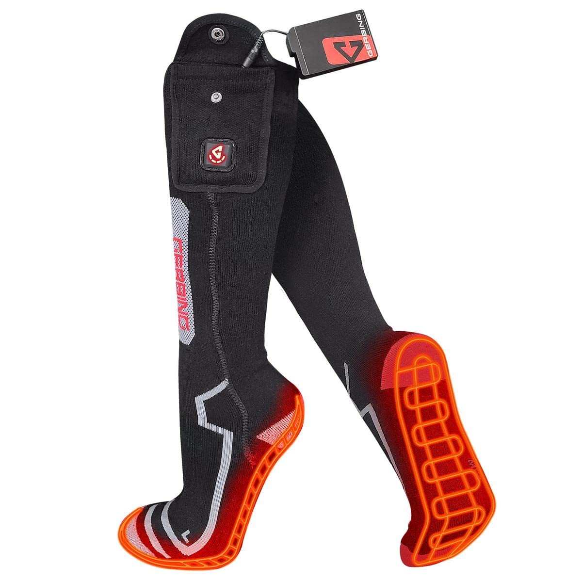 Gerbing 7V wool heated sock provides even bottom heat for cold-weather hikes.