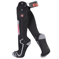 Gerbing 7V heated socks with full-footpad heating for consistent warmth.