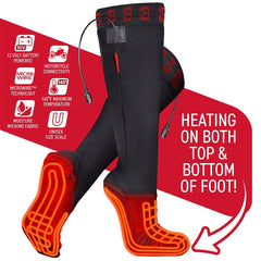 Comfortable fit with stretch fabric and over-calf design for boots.