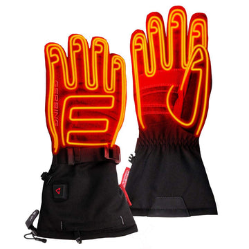 Gerbing S7 gloves in action on hand demonstrate dexterity in cold activities.