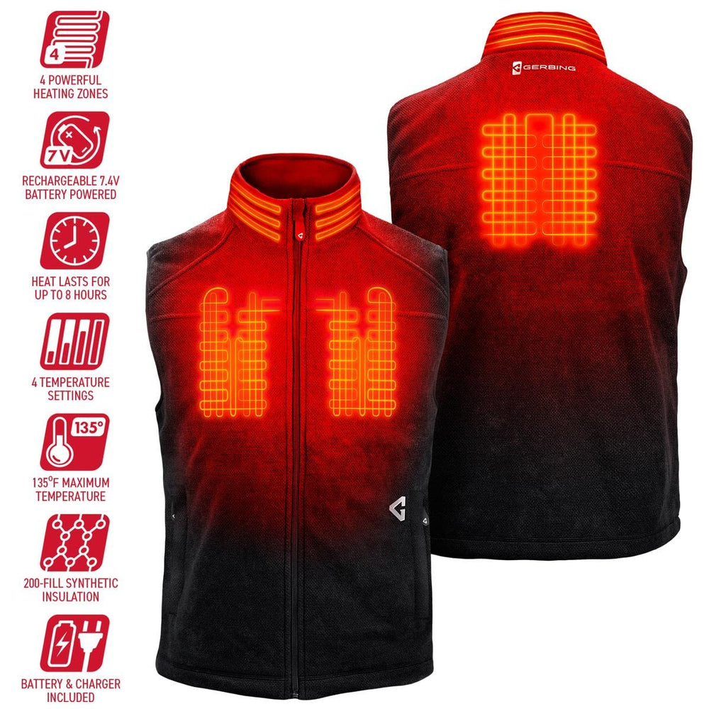 Gerbing Thermite Fleece Vest 2.0 soft interior emphasizes lofted fleece and moisture-wicking comfort
