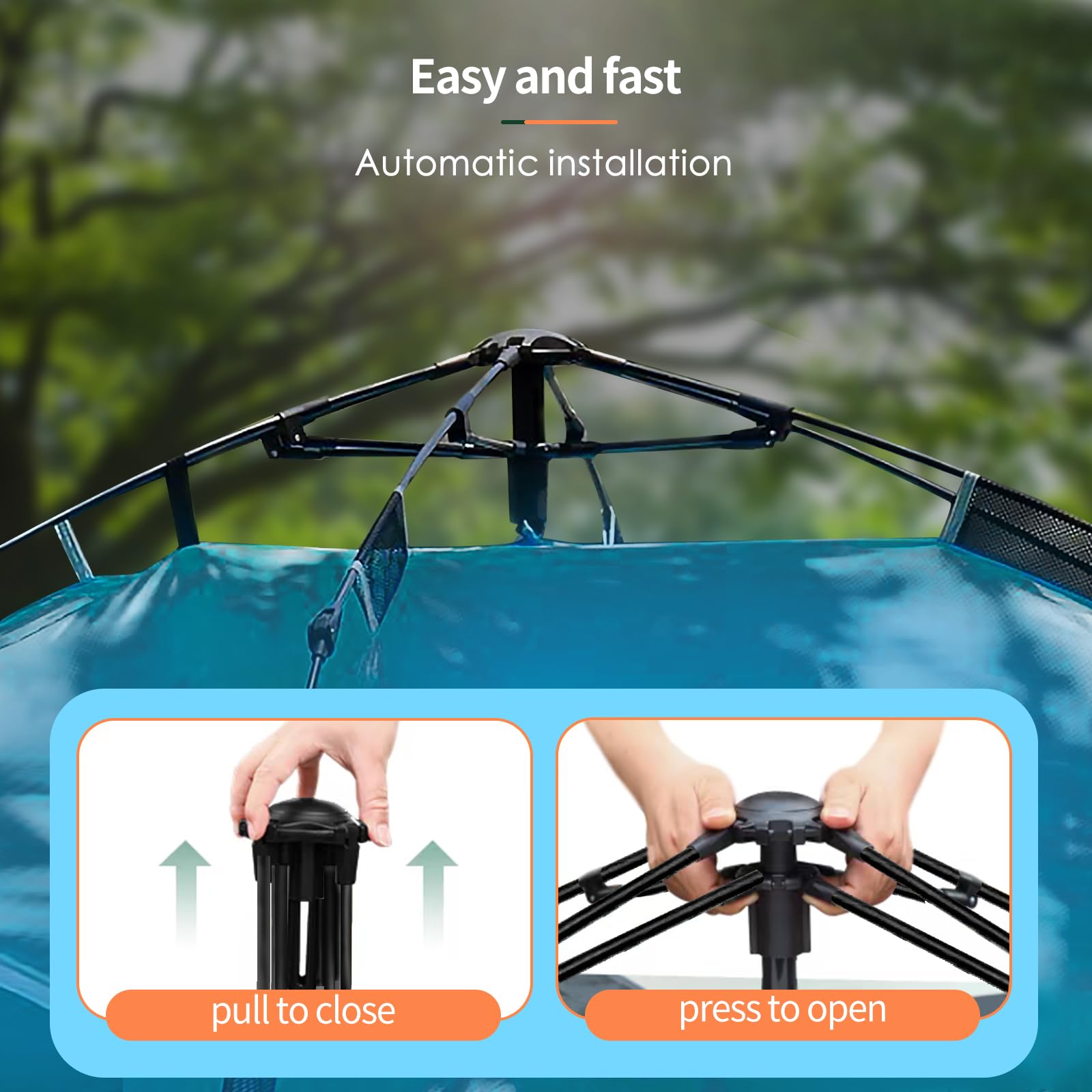 Gerduck 3in1 pop-up tent fiberglass poles provide sturdy support