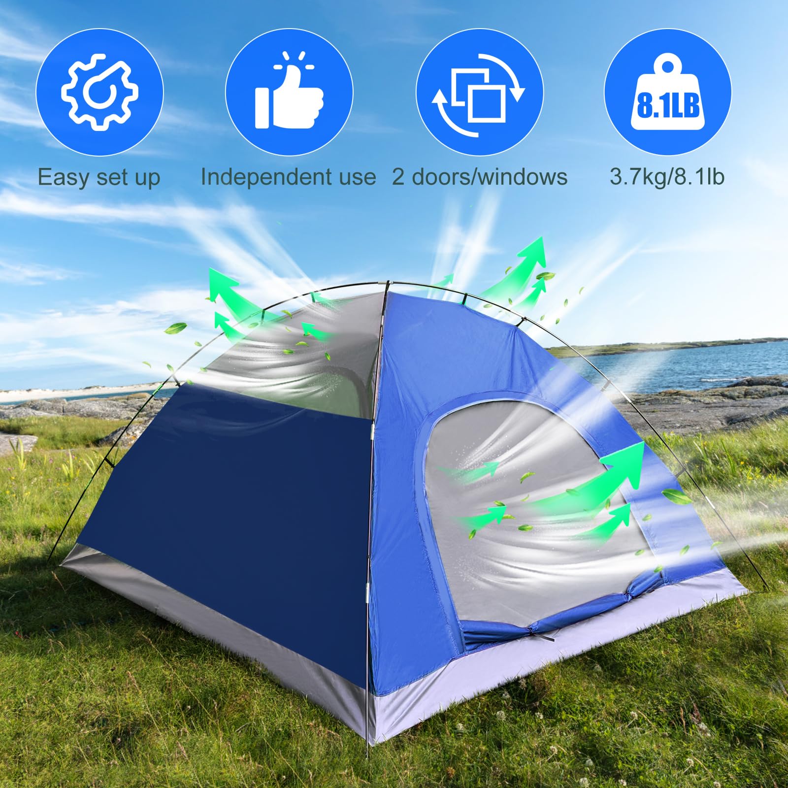 Gerduck 3in1 pop-up tent waterproof oxford fabric keeps campers dry