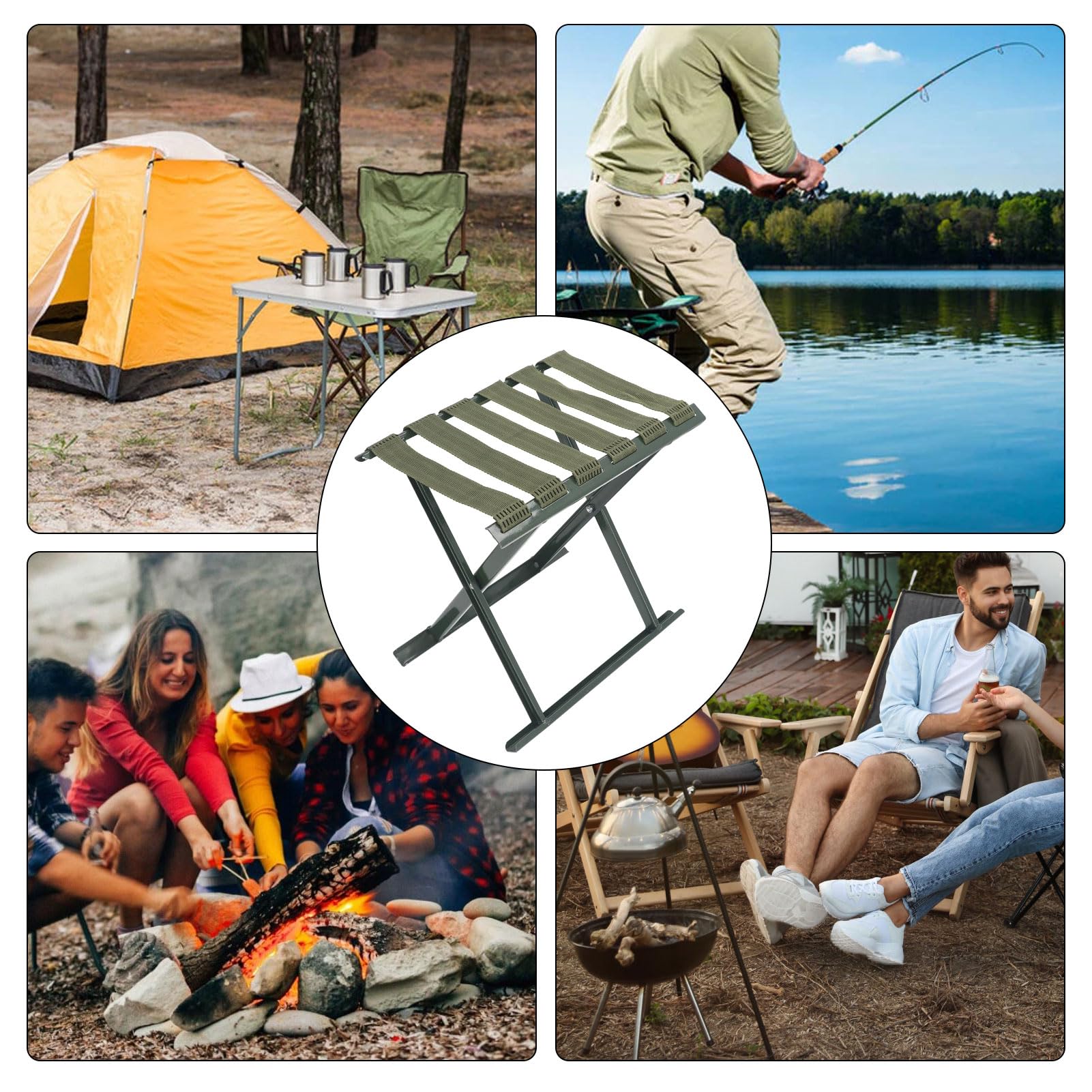Gernie stool supports up to 60 kg for sturdy outdoor use.