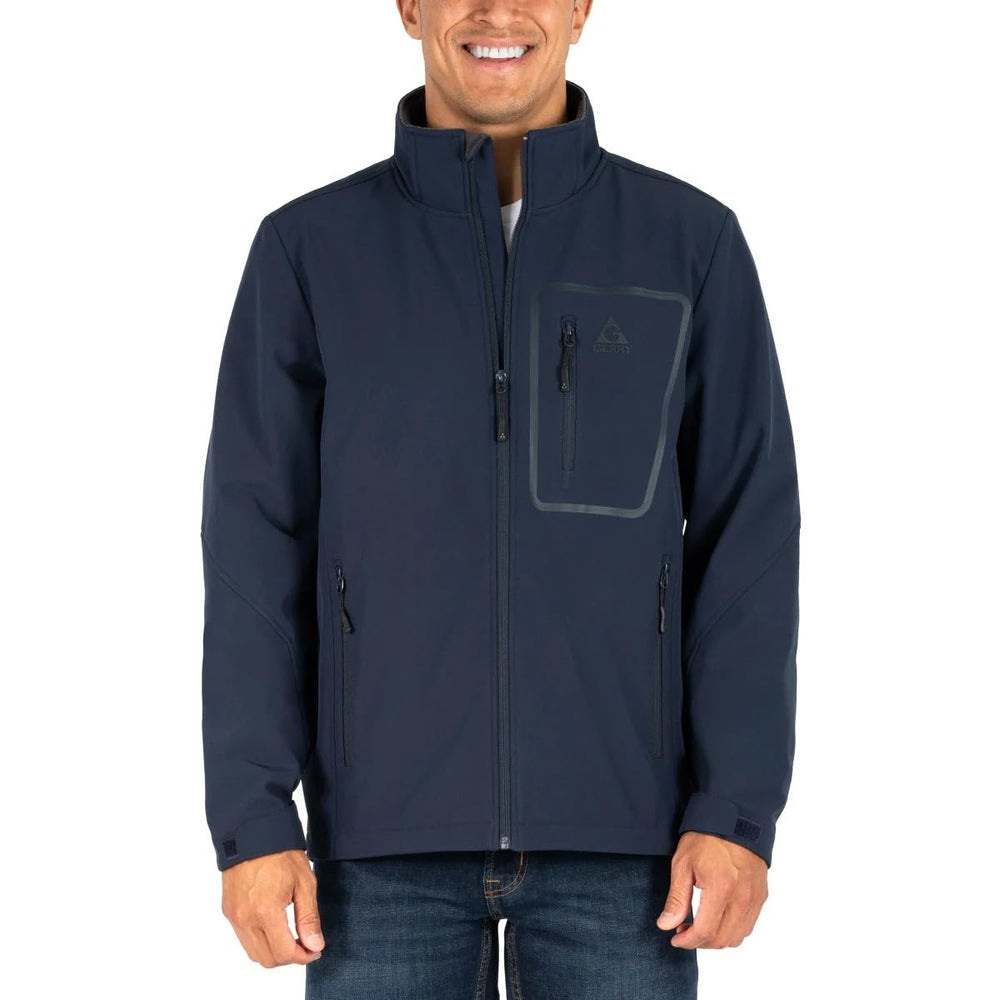 Gerry Men's Softshell Jacket blue color offers versatile styling.
