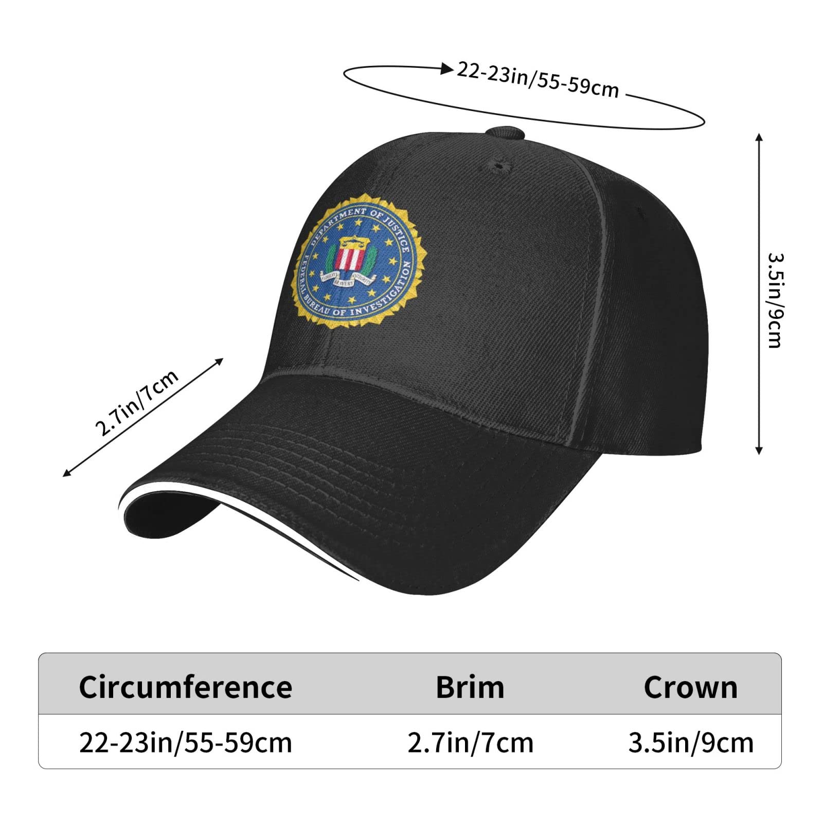 Gertfde FBI Sandwich Hat on a model showing shade and face framing.