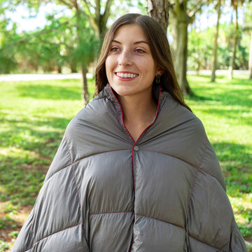 Get Out Gear Double Puffy blanket spread on damp ground with minimal worry.