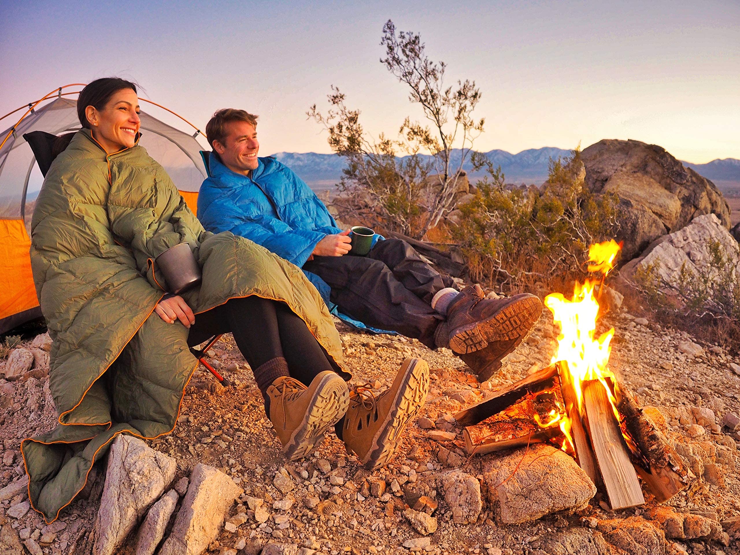 Get Out Gear wind‑blocking shell and insulation in chilly morning.