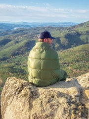 Get Out Gear Down Blanket closeup highlights 650 fill power warmth.
