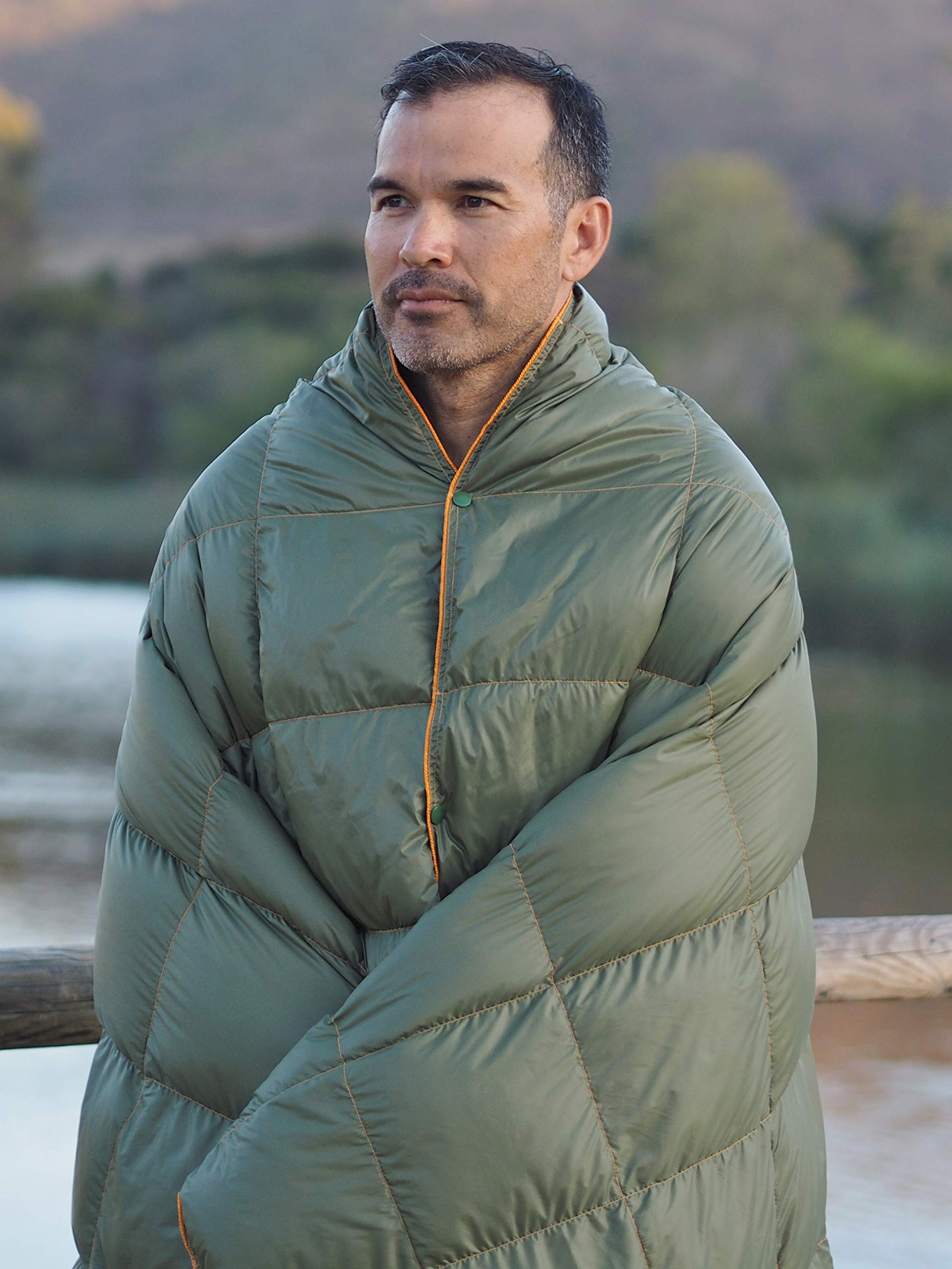 Get Out Gear Down Blanket spill-resistant DWR coating withstands rain and spills.