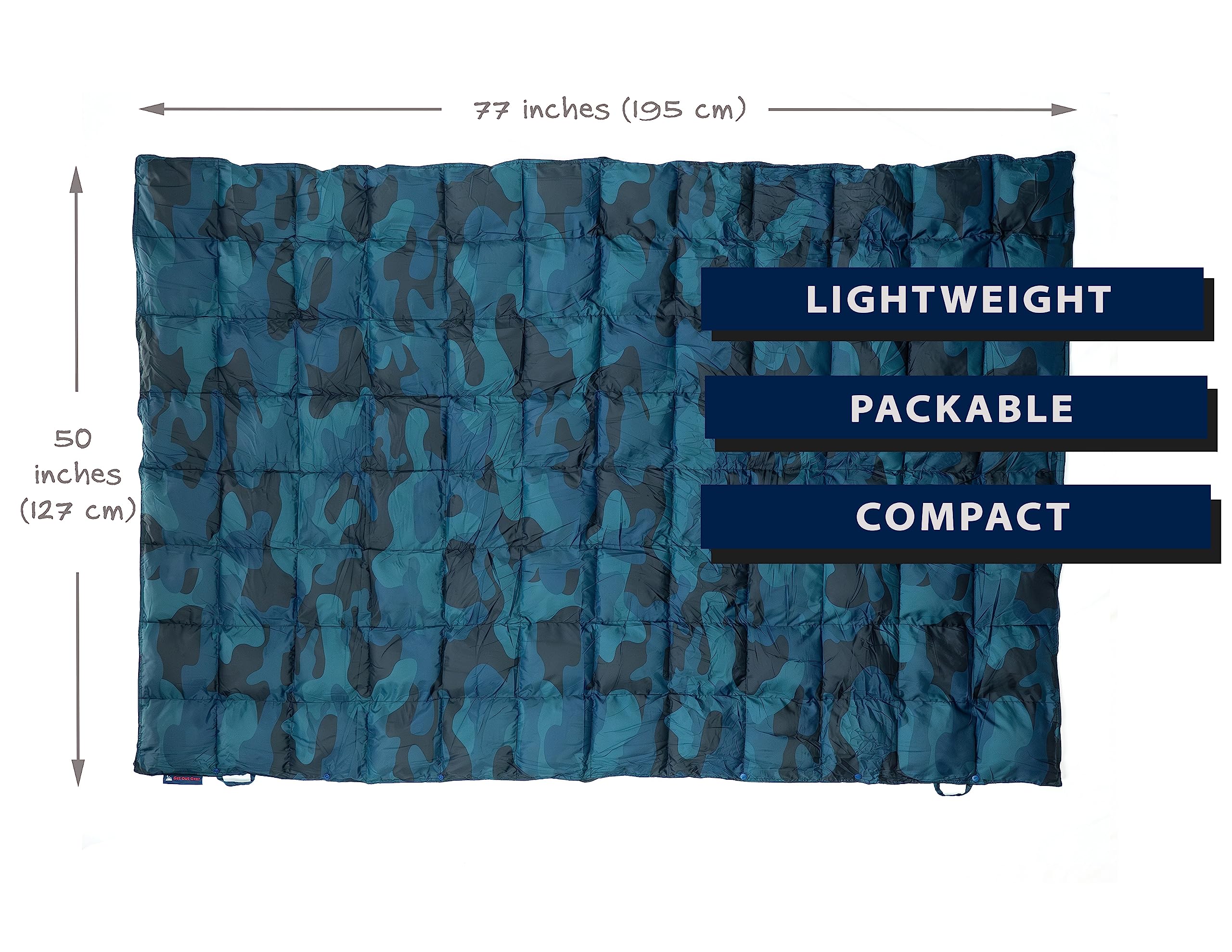 Get Out Gear Down Blanket - Lightweight layer ideal for backpacking and on-the-go warmth.