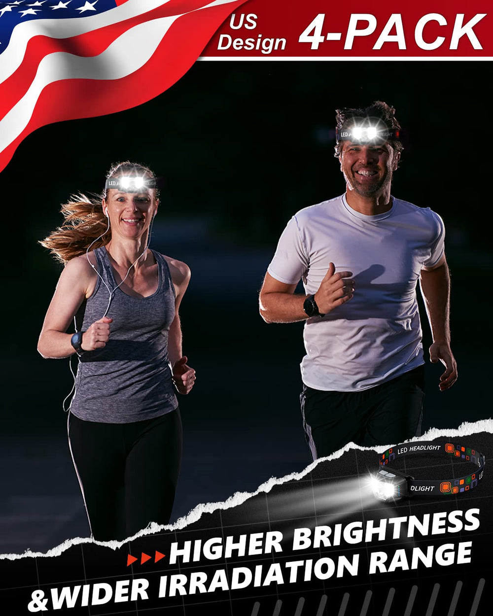 GETASI headlamp with motion-sensor control enables hands-free lighting on the trail.