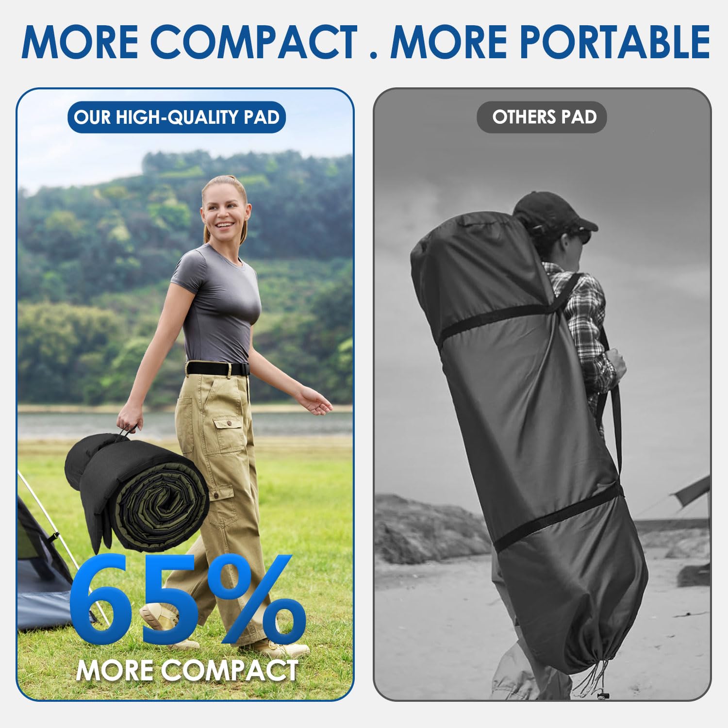 GETOVIN versatile sleeping pad for camping, guests, and dorms