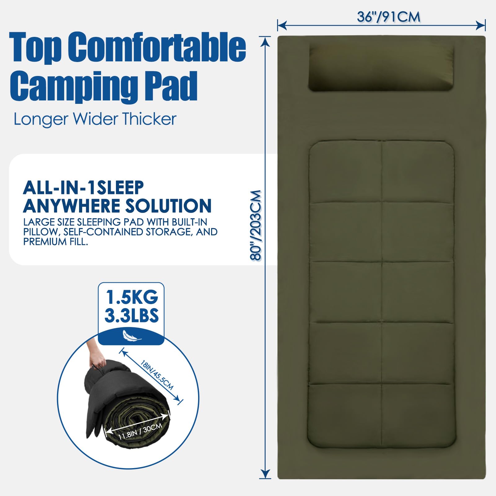 GETOVIN non-slip surface provides secure resting on ground