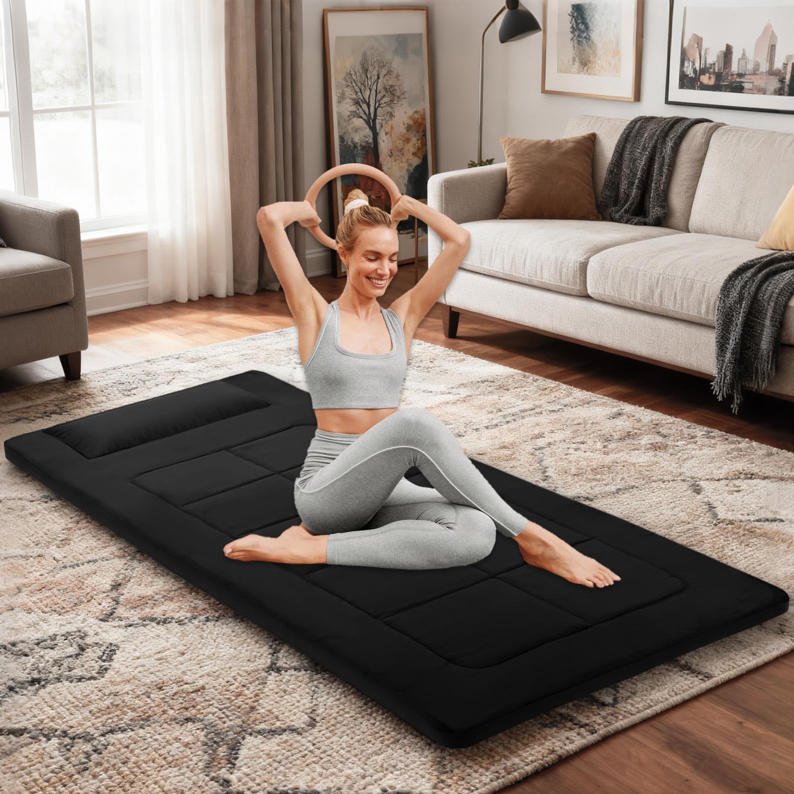 GETOVIN lightweight rollable mat for quick setup anywhere outdoors.