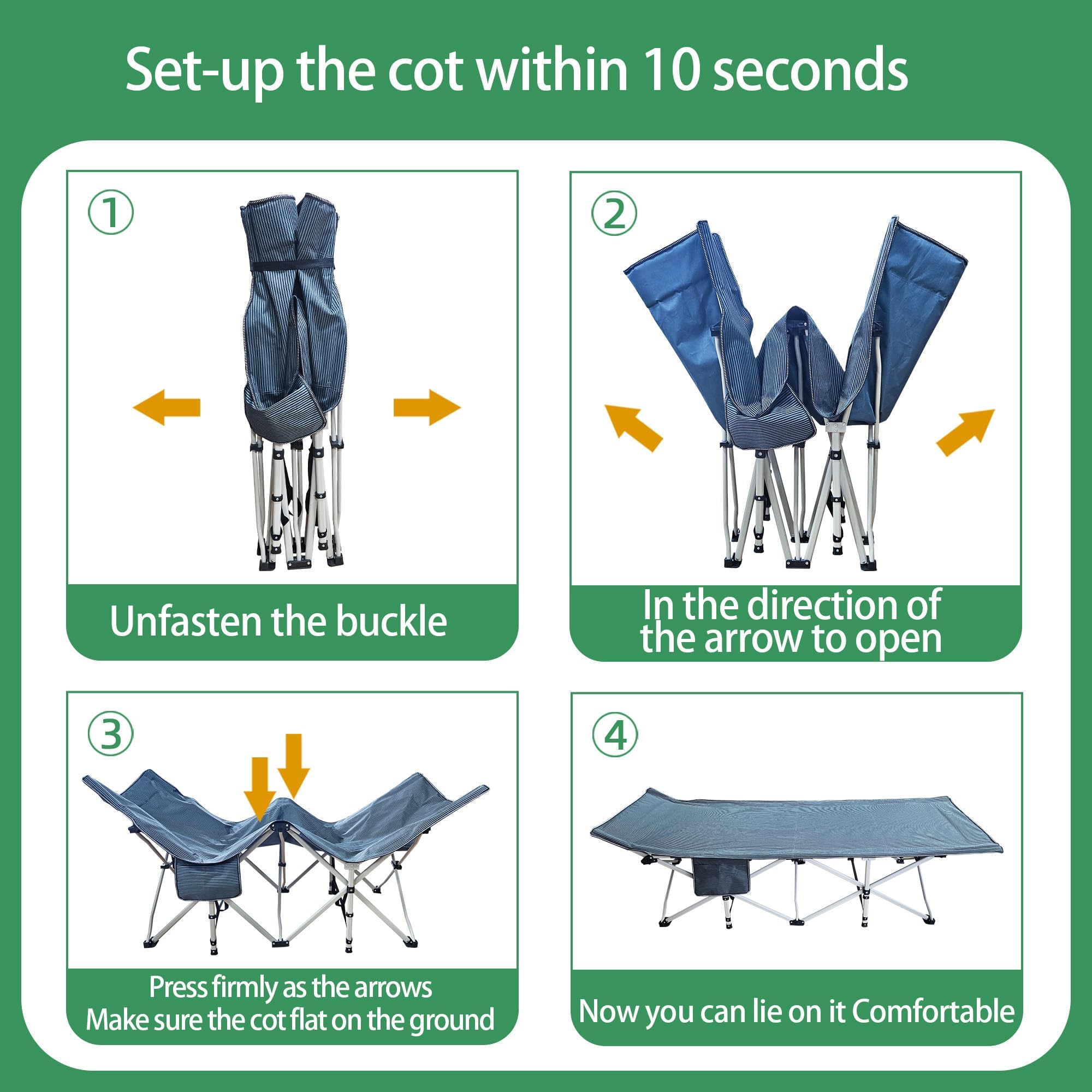 GETOVIN outdoor adventure cot ready for camping trips and rugged terrain
