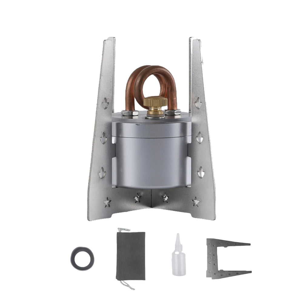 Gexdes portable mini camping stove compact design shown for easy backpacking cooking.