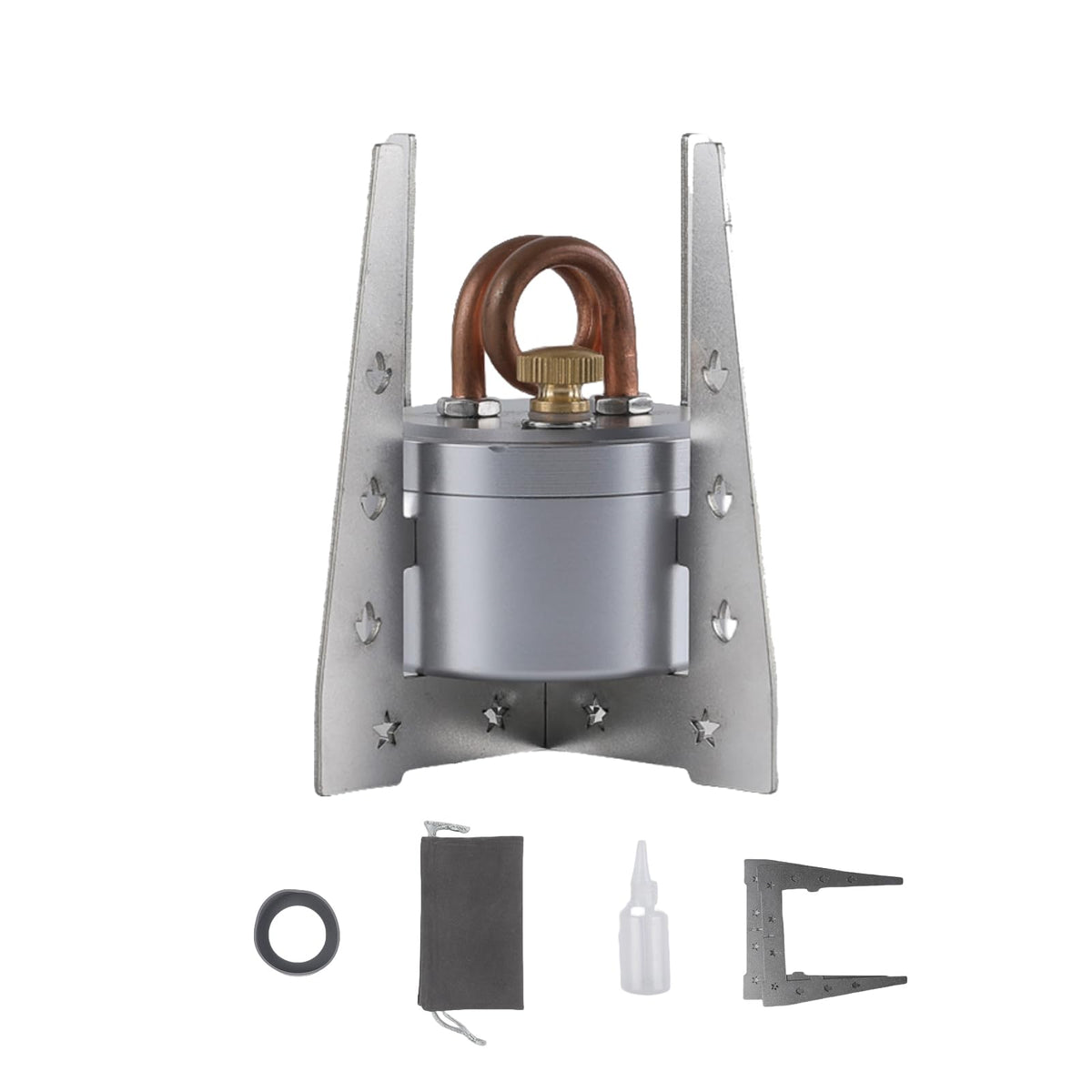 Gexdes portable mini camping stove compact design shown for easy backpacking cooking.