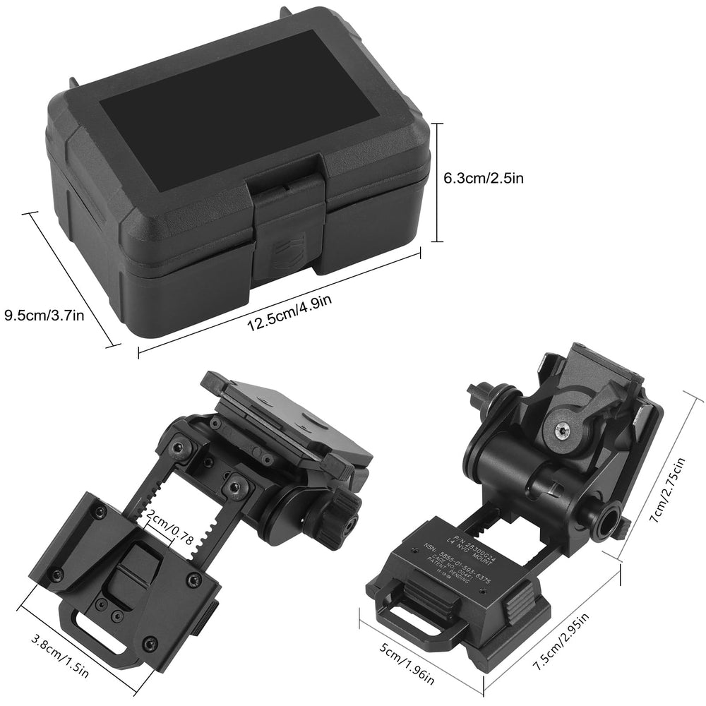 Gexmil CNC PVS15/18 mount adjustable rods show ergonomic eye-distance customization.