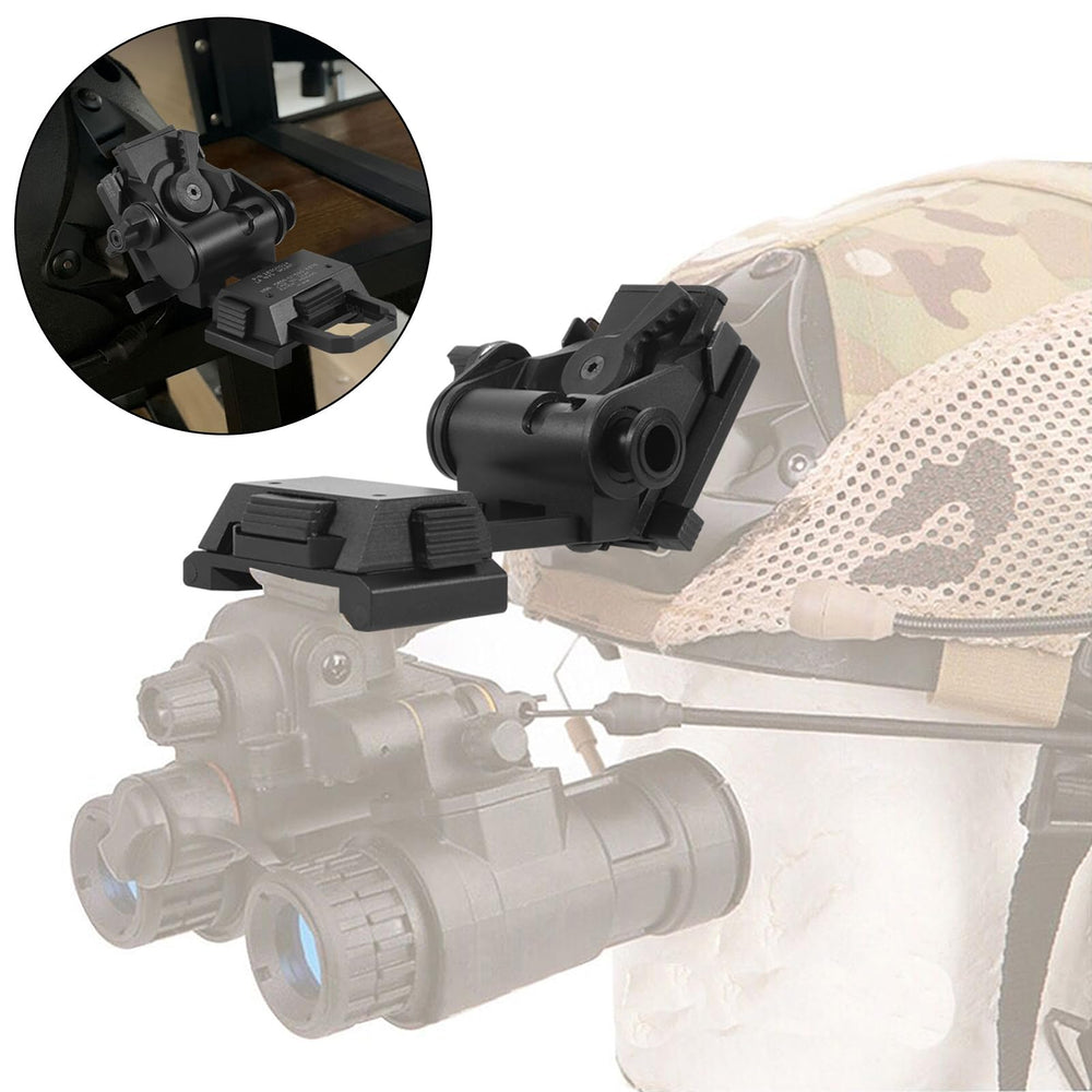 Gexmil CNC PVS15/18 mount side view highlights compact profile and secure helmet integration.