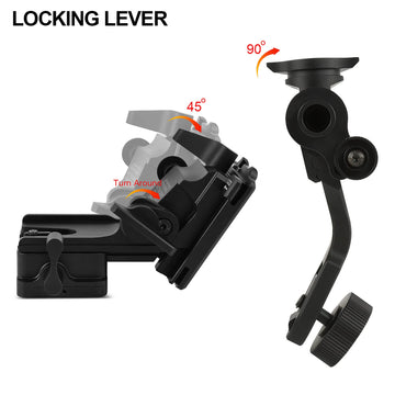 Gexmil helmet mount release button enables one handed detach during use
