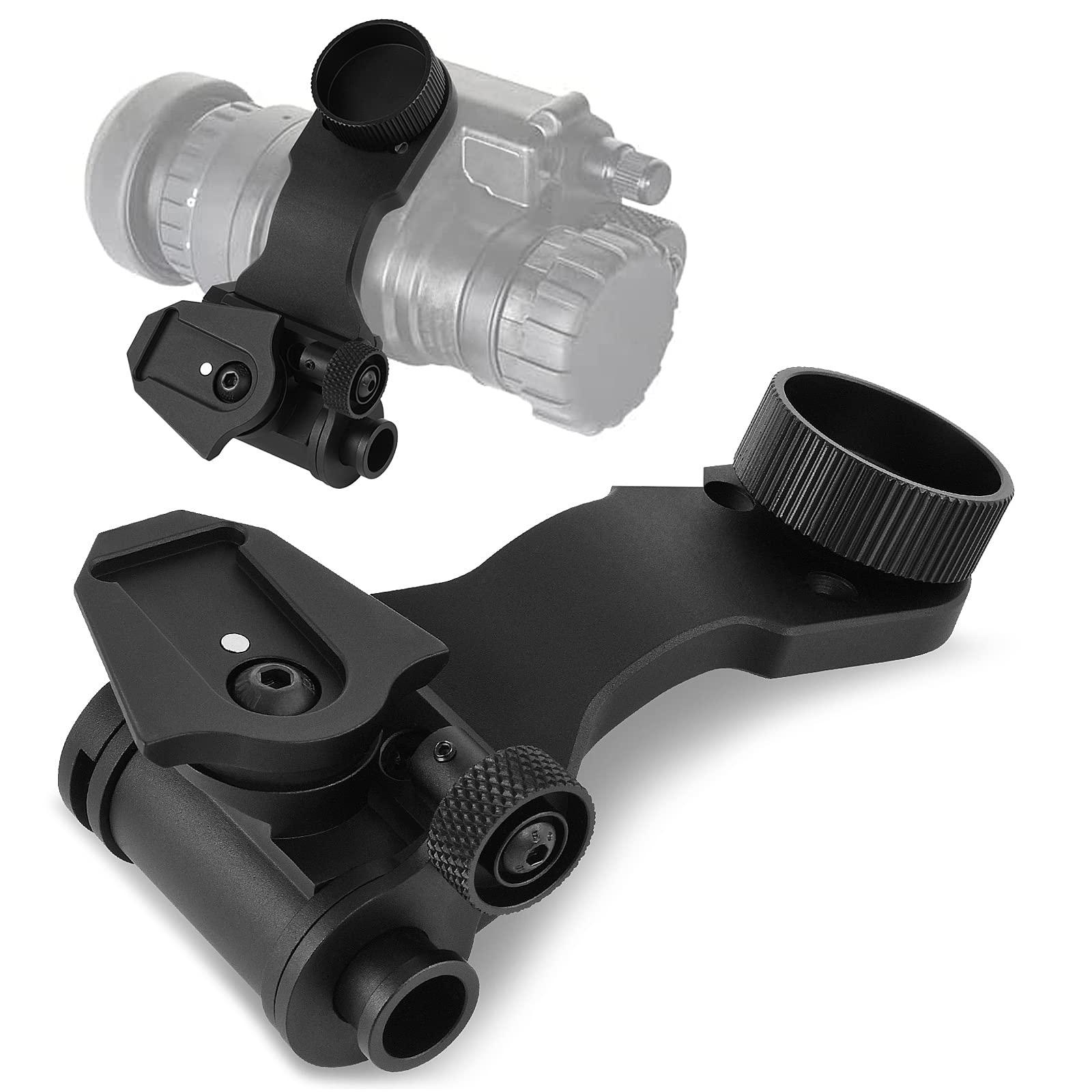 Gexmil PVS14 J Arm mount side view highlights compact profile and quick eye transition