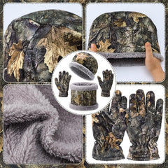 Geyoga camouflage hunting gloves provide wind protection and dexterous grip
