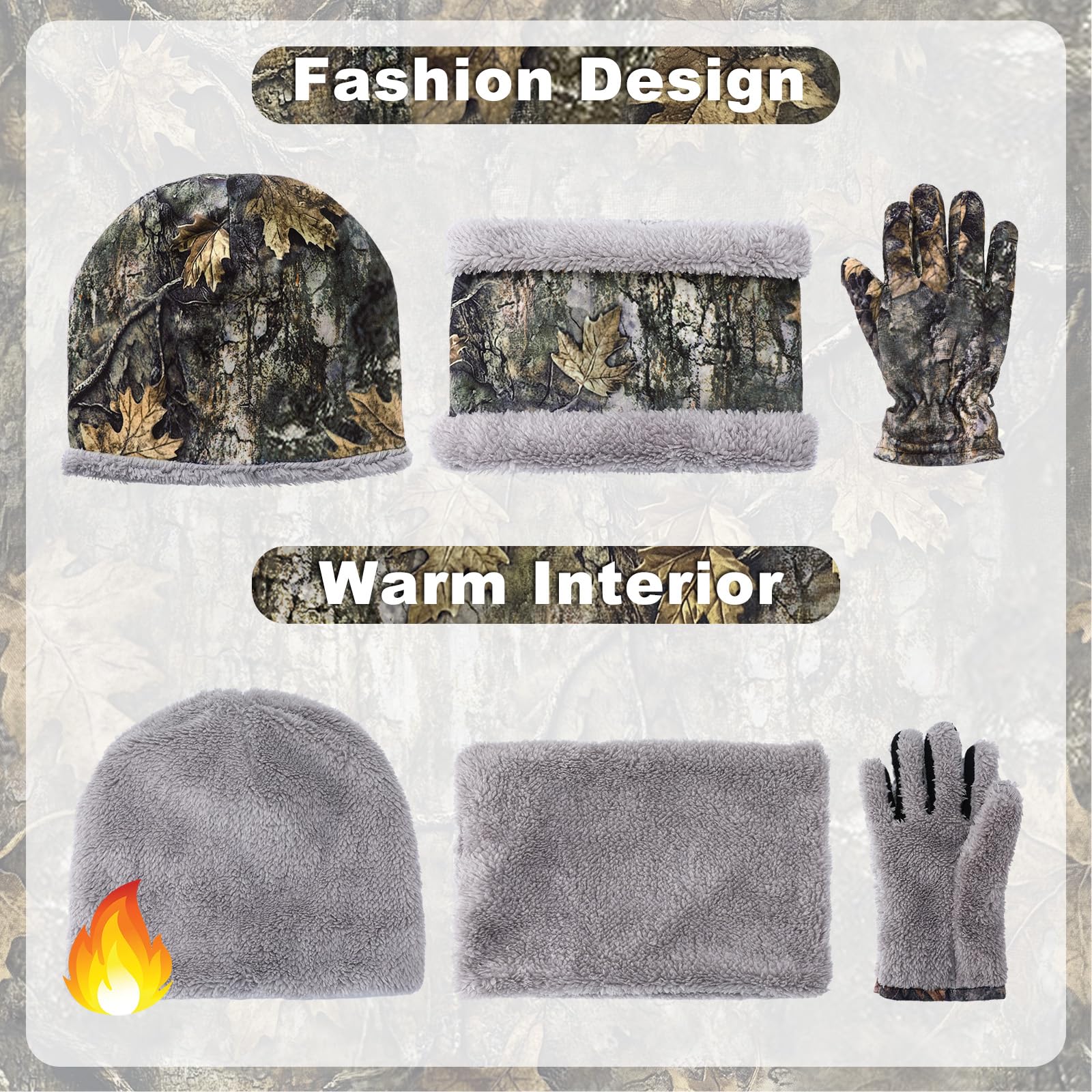 Geyoga forest camouflage hunting set worn together blends with surroundings