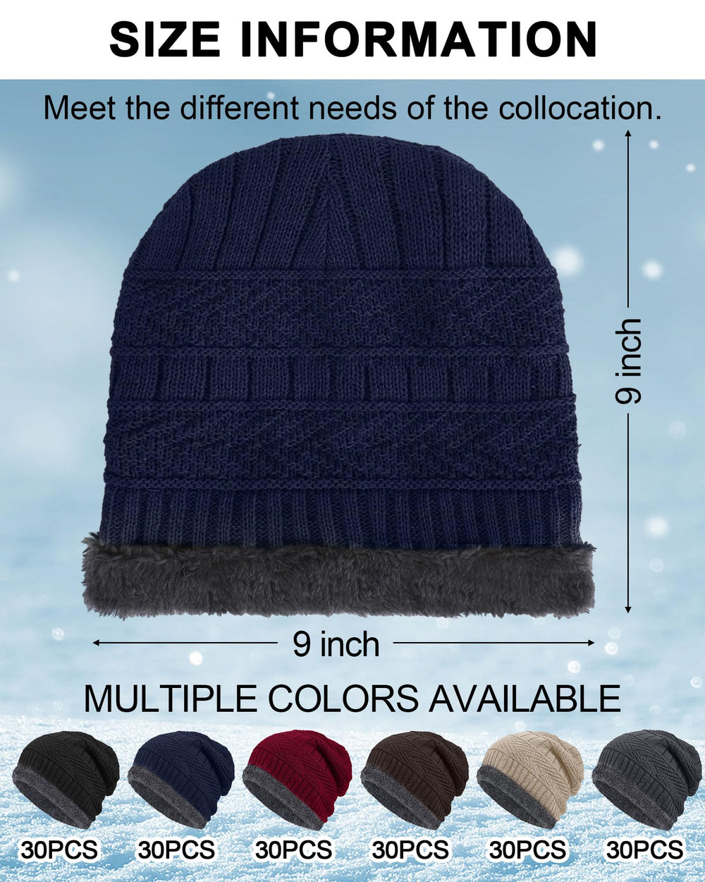 Geyoga knit hat double-layer inside offers cozy warmth and wind protection.