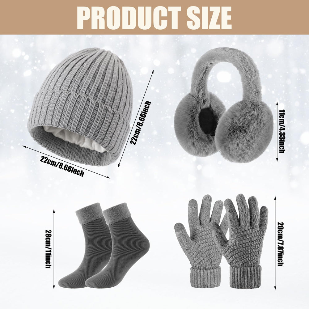 Geyoga winter warm set gloves showing touchscreen compatibility in cold weather.