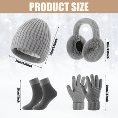Geyoga winter warm set gloves showing touchscreen compatibility in cold weather.