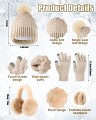 Geyoga winter warm set gloves with touchscreen tips for easy device use