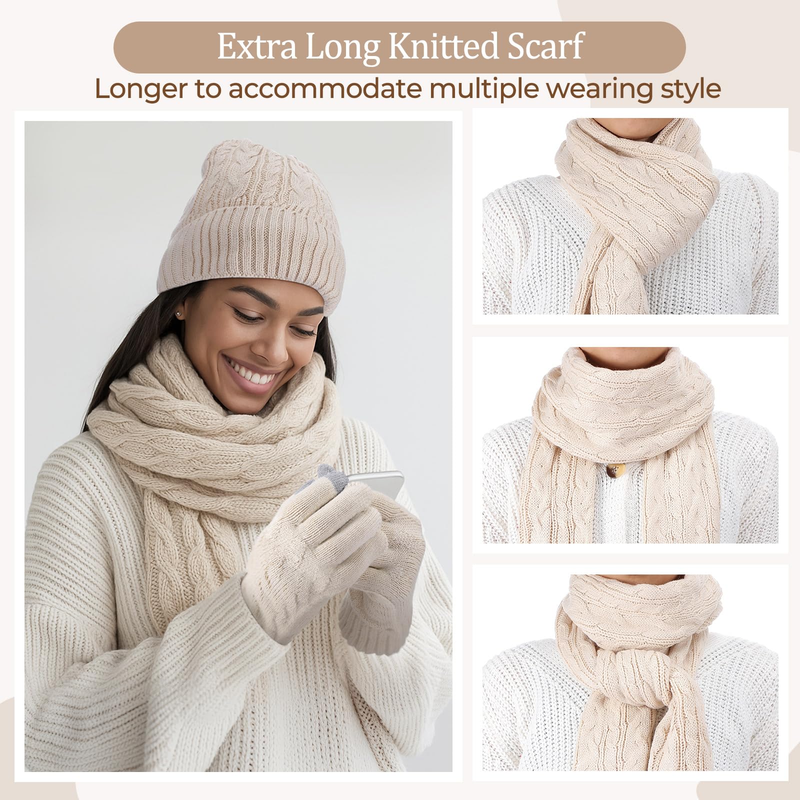 Geyoga 6-piece winter set packaging shows complete cold-weather outfit.