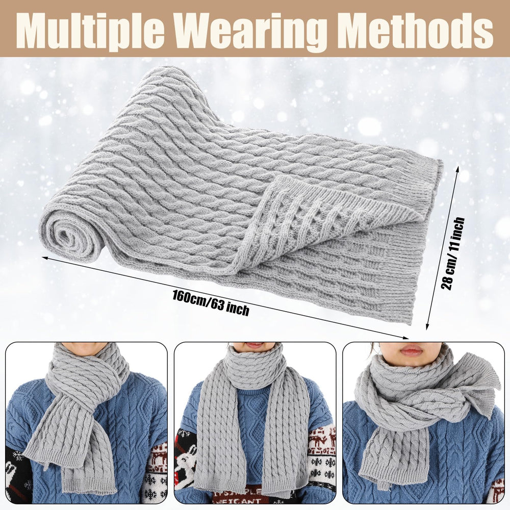 Geyoga winter warm set scarf draped for versatile neck warmth.