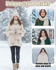 Geyoga winter warm set scarf provides soft warmth with versatile wear