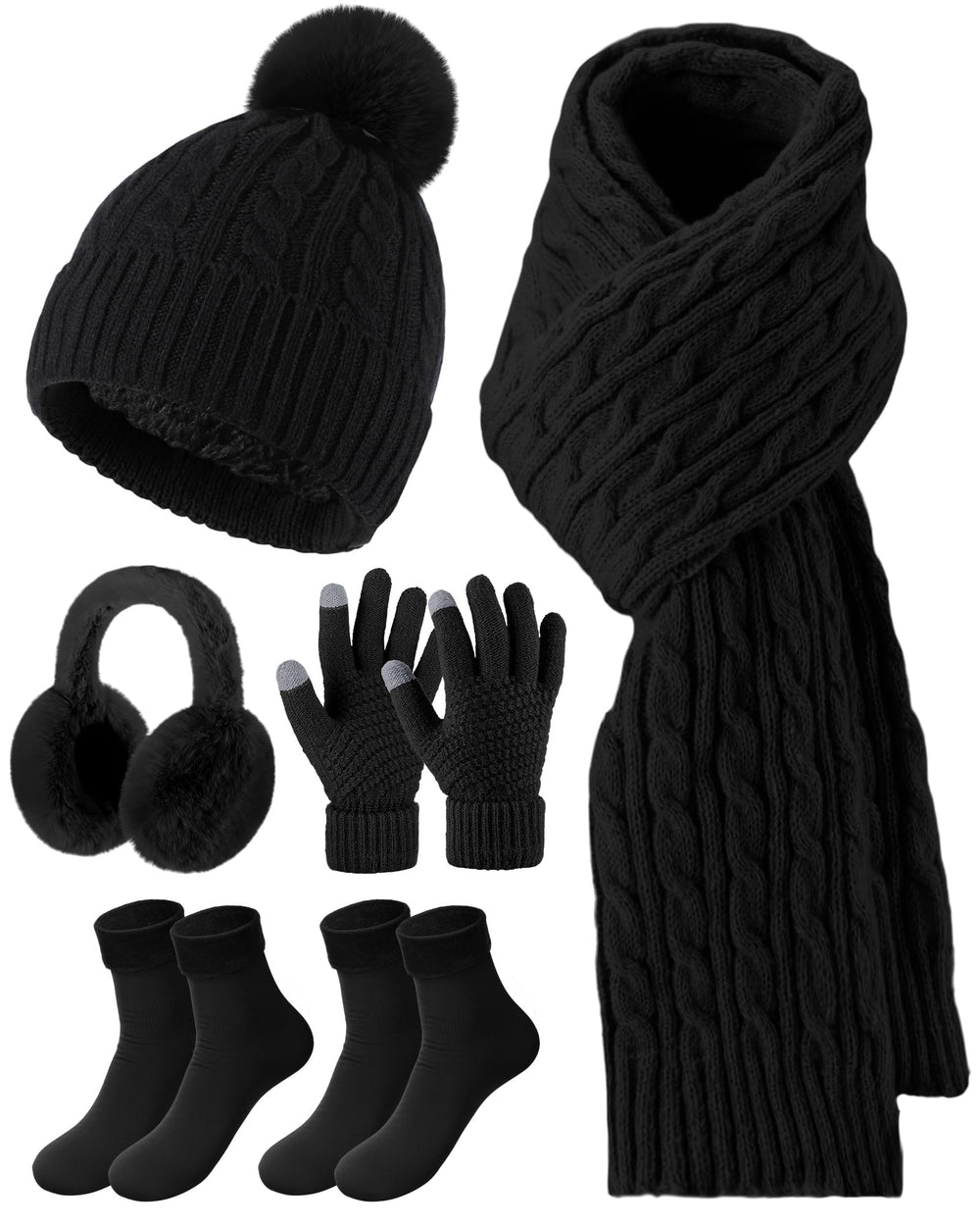 Geyoga womens winter warm hat in black for all-day warmth during outdoor outings.