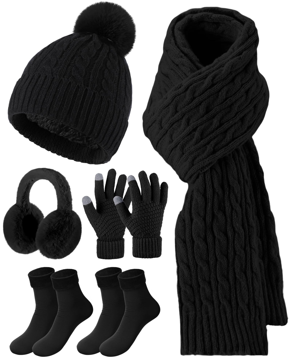 Geyoga womens winter warm hat in black for all-day warmth during outdoor outings.