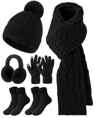 Geyoga womens winter warm hat in black for all-day warmth during outdoor outings.
